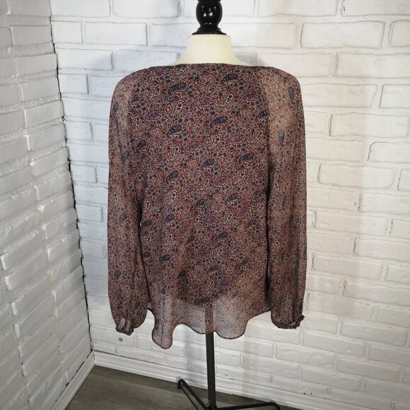 Northern Reflections Ladies Size Large Multi Colored Paisley Pattern Blouse - Picture 2 of 9